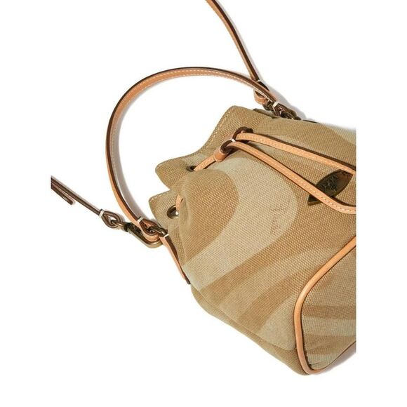 EMILIO PUCCI Canvas Bucket Bag with Signature Print Women SABBIA Handbags - Picture 5 of 5